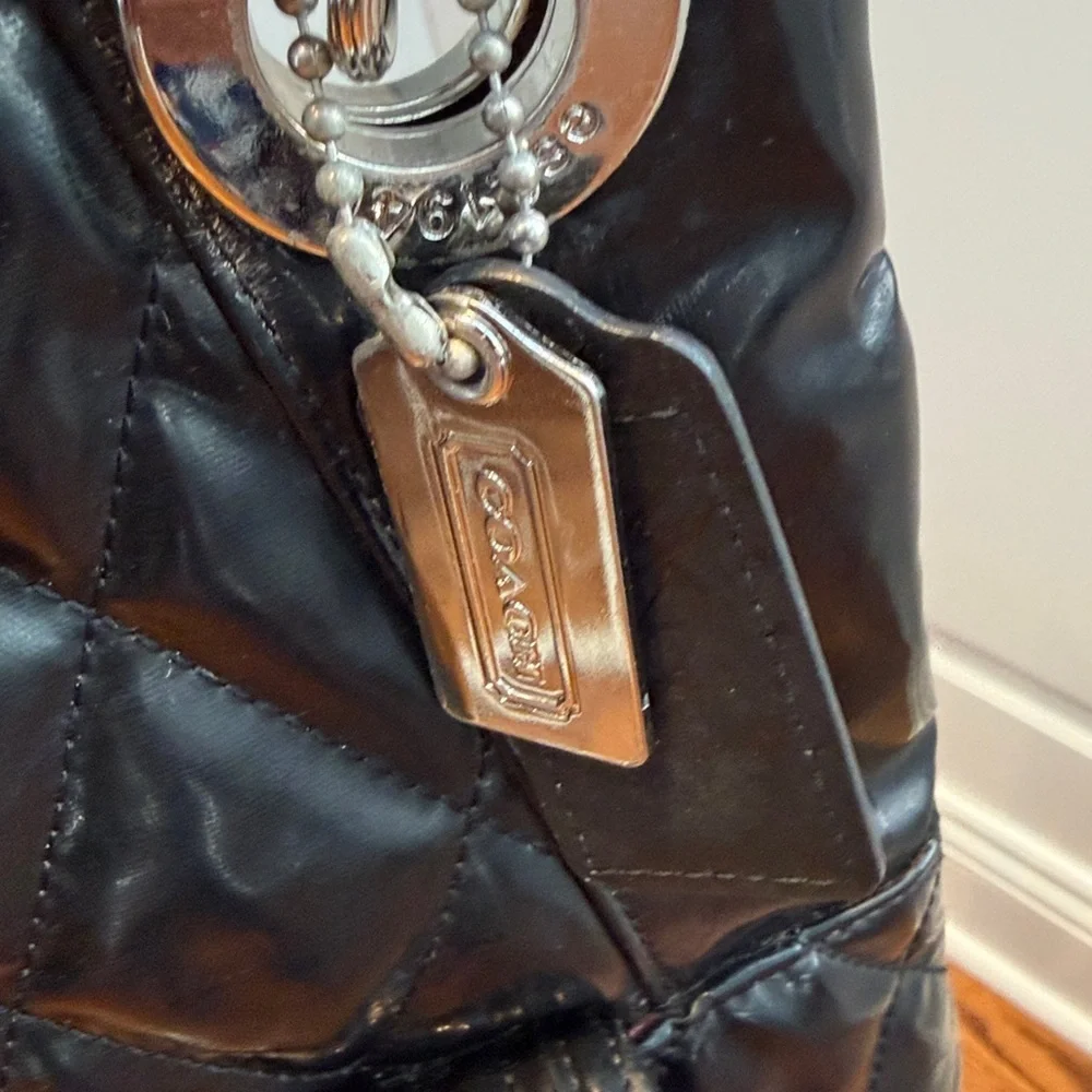 Coach Poppy Liquid Glass Quilted Shoulder Bag
